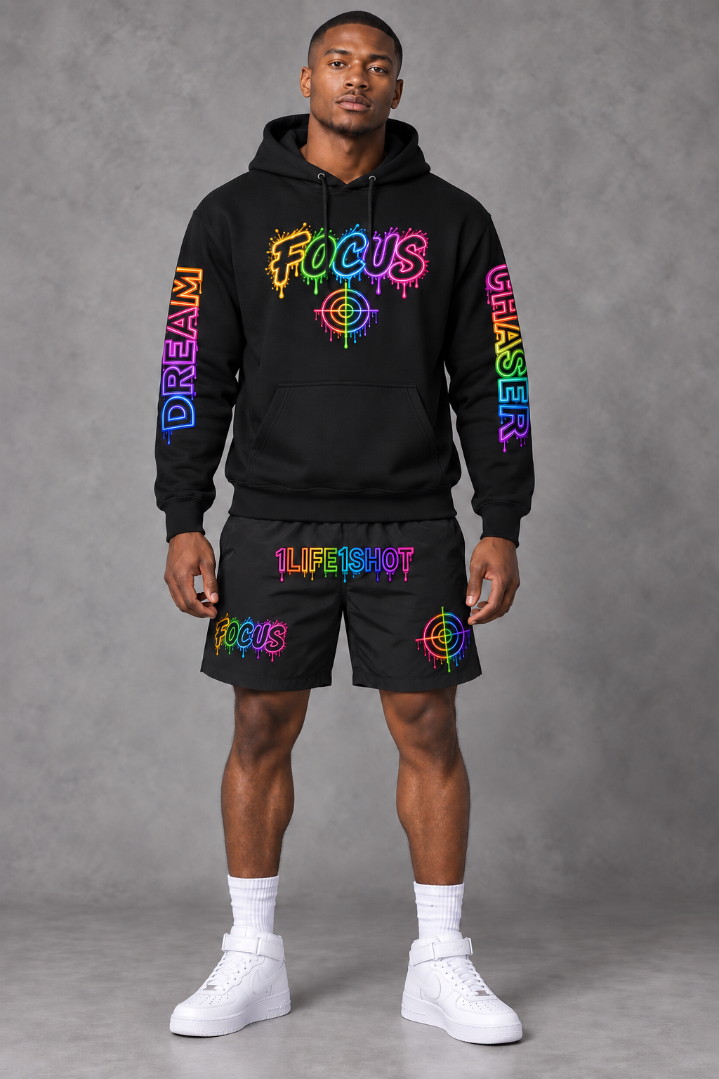 Focus Training Shorts — AI model preview