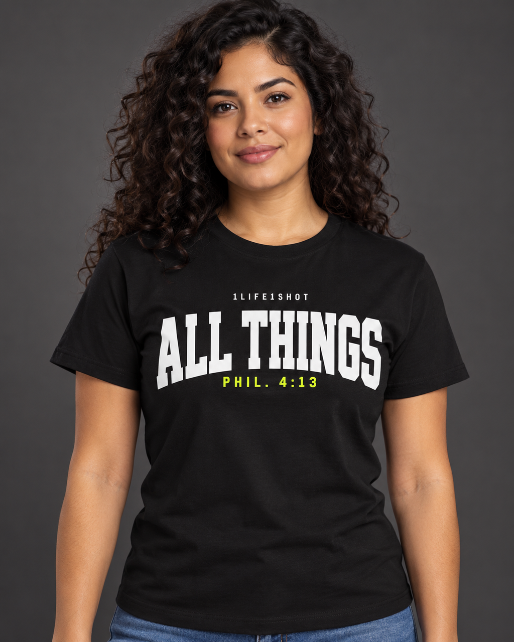 Philippians 4:13 Tee — AI model preview