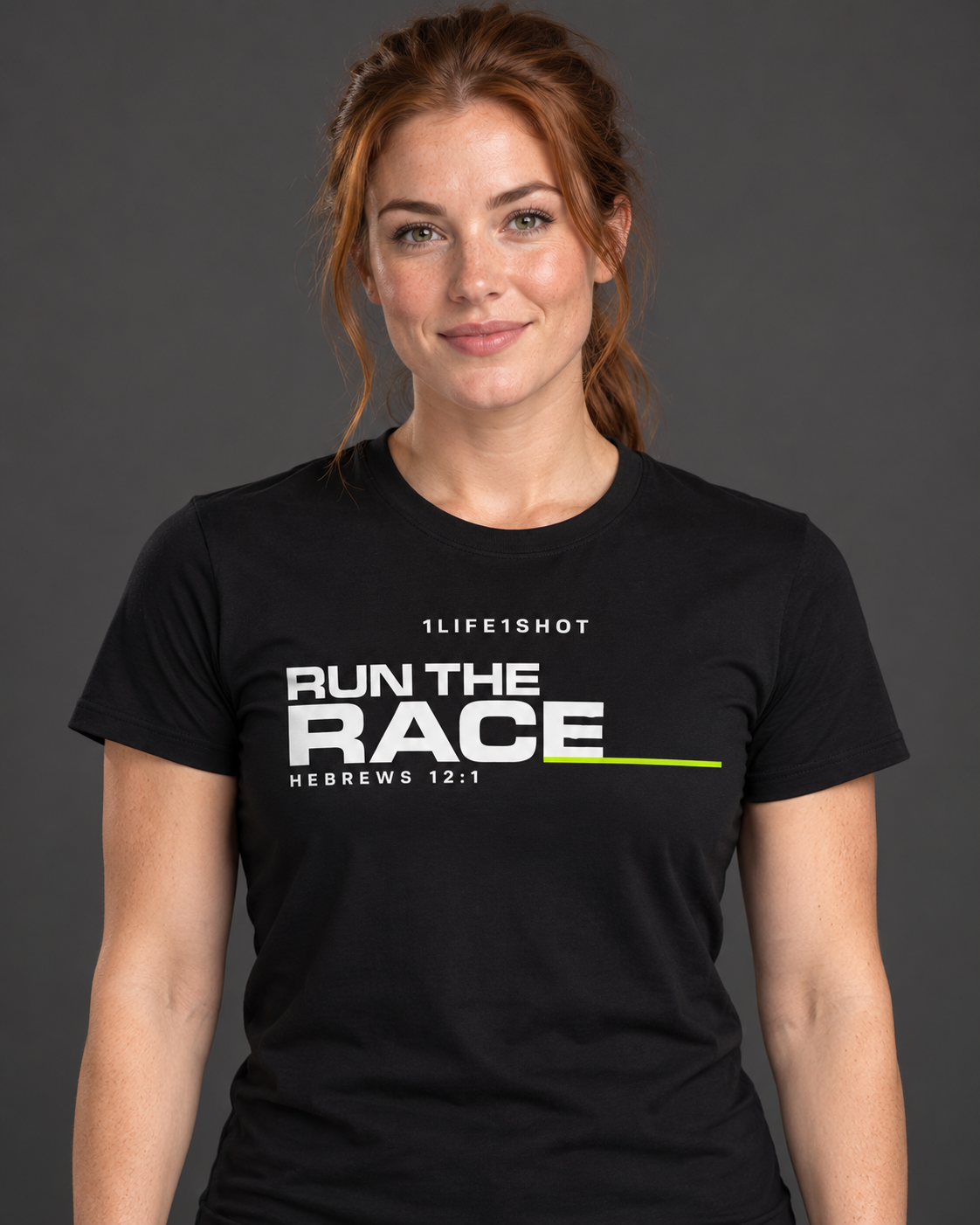 Hebrews 12:1 Tee — AI model preview