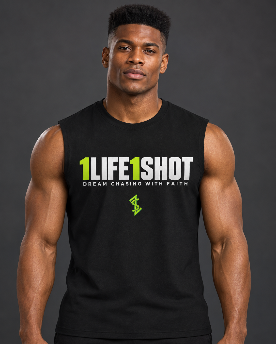 Compression Sleeveless Tee — AI model preview