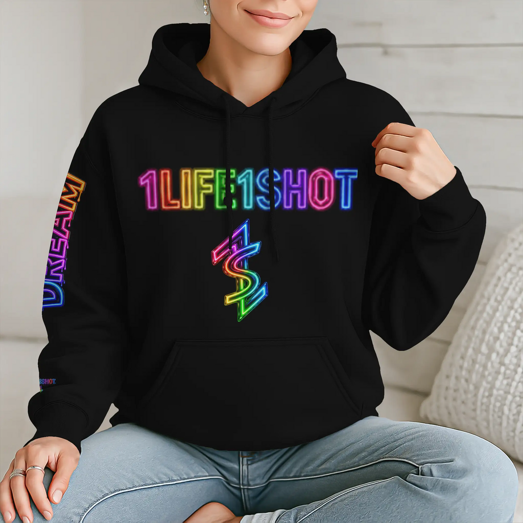 1Life1Shot Neon Dream Chaser Hoodie